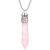 RICHARD-911 Collar Cadena Péndulo Cuarzo Rosa Acero Inoxidable Joyería Hombre