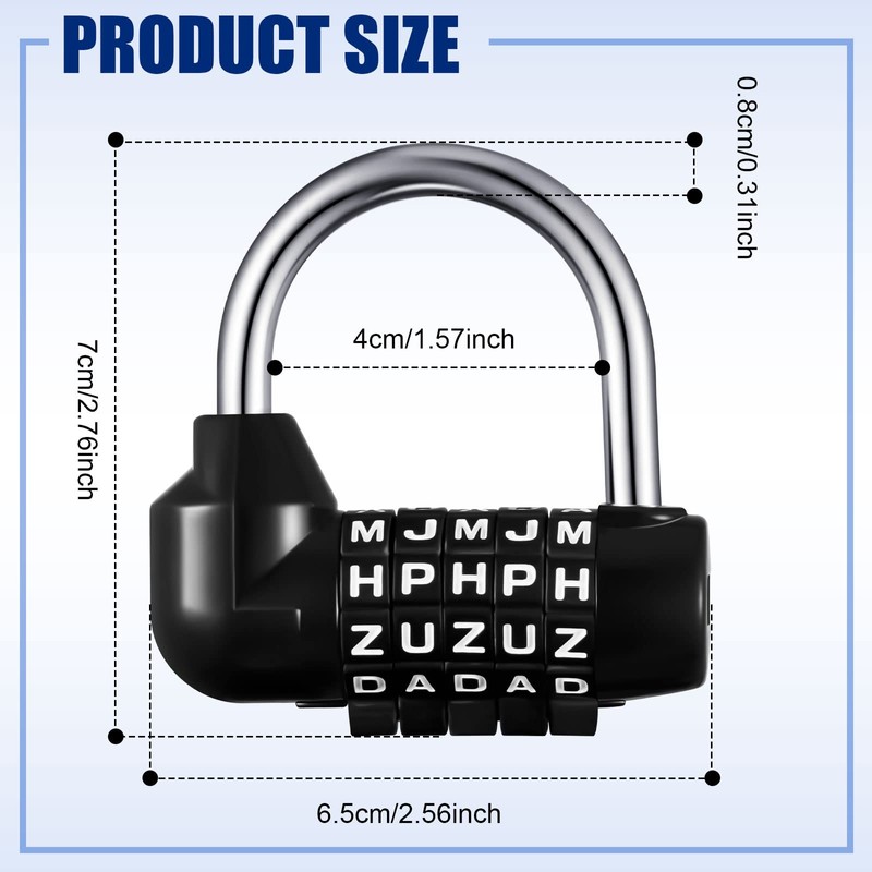 Shimeyao 4 Pcs Gym Locker Lock 5 Digit Combination Lock