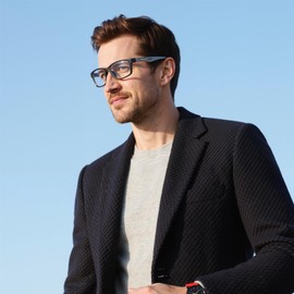 CARA Progressive Reading Glasses for Men Multifocus TR90 Readers, Superior Lightweight Blue Light Blocking Eyeglasses 2 Pack(Black+Blue, +2.25)