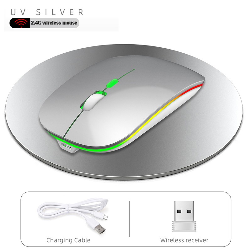 HXSJ Wireless Mouse Rechargeable for Windows/XP/Vista/Me 2.4G Colorful Light Office