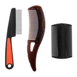Dandruff Comb - ShiningUU 3 Pack Stainless Steel Fine Tooth scalp comb, Hollow Tooth Doubled-Side Fine Tooth Comb | Detoxing Combs with Detoxifying & Exfoliating Features, Natural Hair Detox Tool