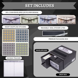 100 Envelopes Money Saving Challenge - Save 5050 Dollars In 100 Days Premium Kit, 100 Cash Envelopes & Organizer Box Set, Trendy Tiktok & Youtube 5050 Bucks Savings Challenge, Fun Gift Ideas