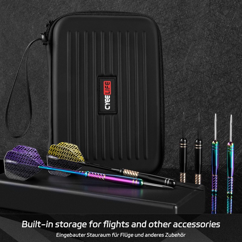 CyeeLife Pro Steel Tip Darts Set – 20g Brass Darts