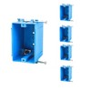 5-Pack-1-Gang PVC Electrical Outlet Box, 18 cu in Blue Switch