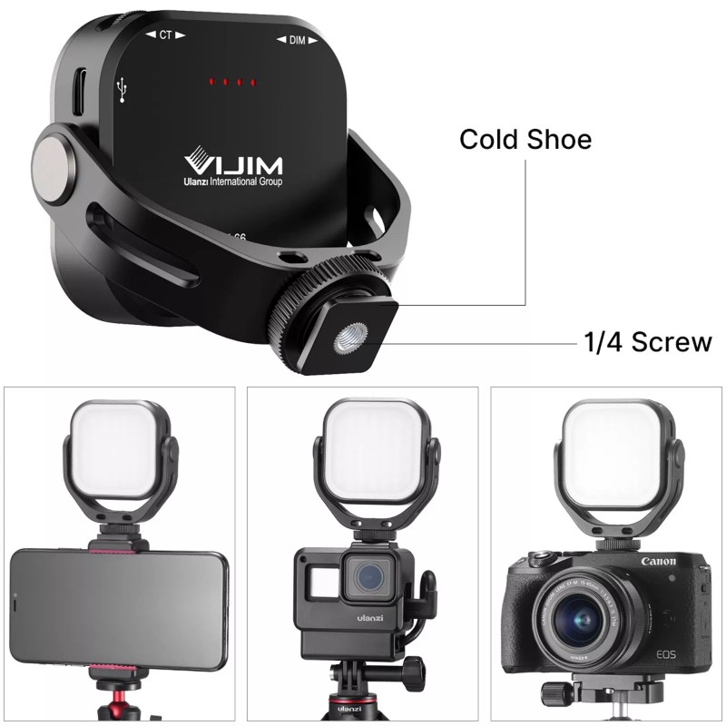 Universal Ulanzi VIJIM VL66 LED Video Light with 360 Rotation