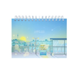 Shining Day Spiral Sketchbook, Aesthetic Unlined Notebook, 5.8" x 8", 75 Sheets, Thick 130gsm Premium Quality Drawing Paper, Hard Cover, Blank Sketch Note (Dawn)