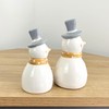 Alfie Francis Set of 2 White Ceramic Snowmen Ornaments/Figurines Christmas