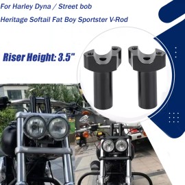 Unbranded Black 3.5" Straight Handlebar Risers For Harley Sportster 48 72 Road King Glide