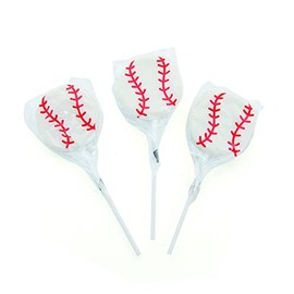 Baseball Lollipops Individually Wrapped - 12 PC.