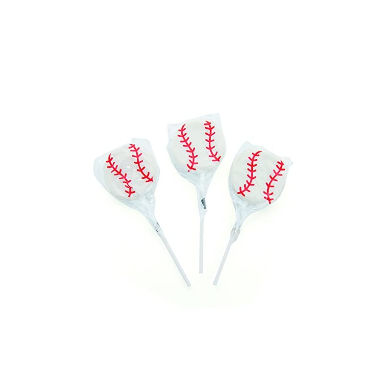 Baseball Lollipops Individually Wrapped - 12 PC.