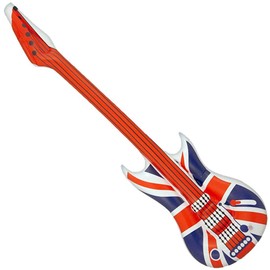 Union Jack Guitar for Gift Blow-up Inflatable GB Union Jack Theme for Party Decoration Prop or Pool Accessory