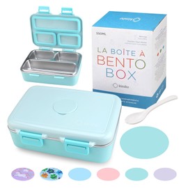 Small Stainless Steel Lunch Box for Baby or Toddlers Boys Girls, Insulated Mini Bento, 3 Eco Metal Portion Sections Leakproof Lid, Pre-School Daycare Lunches, Kids Spill-Proof Snack Container, Green