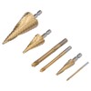6Pcs/Set Spiral Grooved Step Drill Bit Hex Shank Stepped Drills