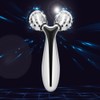 Premium 3D facial massage device face roller needle gua sha - silver / 프리미엄 3D 얼굴마사지 기구 페이스롤러 니들 괄사 - 실버