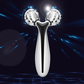 Premium 3D facial massage device face roller needle gua sha - silver / 프리미엄 3D 얼굴마사지 기구 페이스롤러 니들 괄사 - 실버