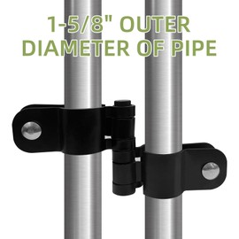 2 Pairs 1-5/8'' Chain Link Fence Gate Post Hinge, Heavy Duty Gate Hinges Metal Gate Frame Hinge, Bolts & Nuts Included