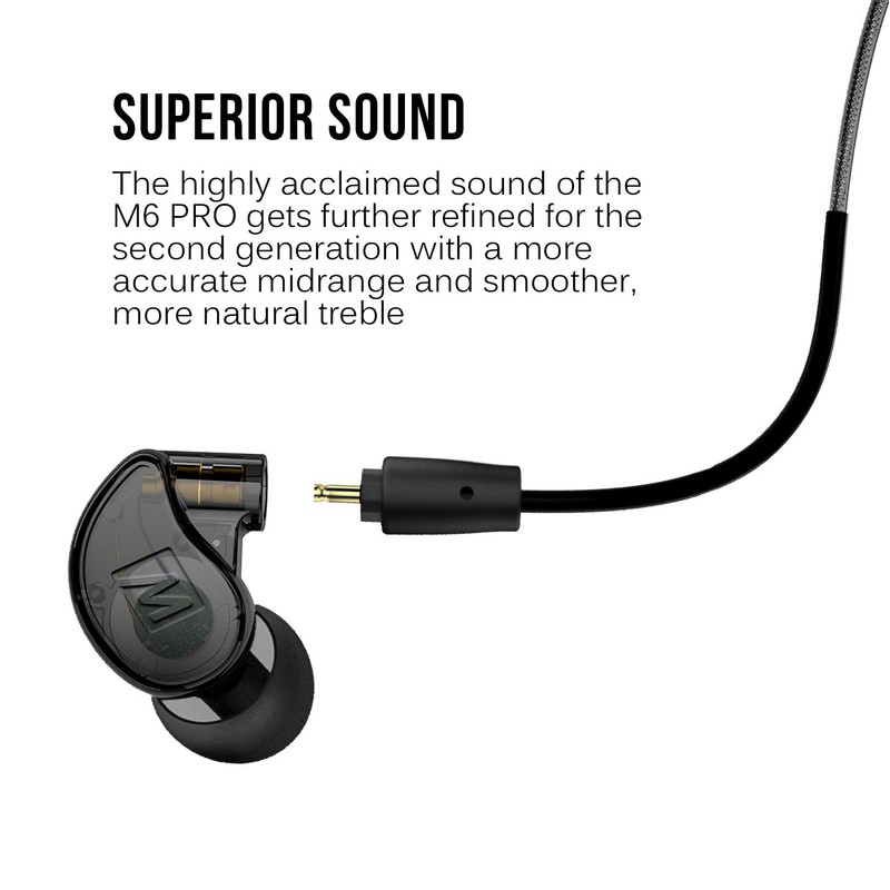 MEE audio - M6 PRO 2nd Generation Universal-Fit Noise-Isolating Musicians’