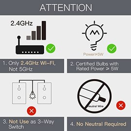 MOES - Interruptor inteligente de un solo cable, 2ª generación WiFi RF433 Touch Wall, no necesita cable neutro, compatible con App Smart Life/Tuya, compatible con Alexa y Google Home, un polo 110 V