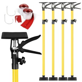 Uouteo Dust Barrier Poles,10 Ft Dust Containment Pole (Pack of 4) with 2 Heavy-Duty Zippers for Dust Barriers (Yellow)