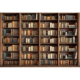 dnldliq Bookshelf Backdrop for Photography 15x10ft Vintage Library Book Room Office Conference Bookcase Photography Background Home Office Video Recording Adult Student Portrait Wall Decor Banner
