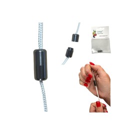 Lowgy Slimline Metal Cord Connector for connecting bathroom light pull cords, blinds and laces (Metallic Black)