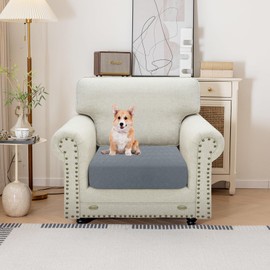YSTELLAA Stretch Seat Cushion Cover, Sofa Seat Cushion Cover, Non-Slip, Elastic Sofa Seat Cushion Covers, Universal Seat Cushion Cover, Living Room, Sofa Protector, Large 1-Seater, Light Grey