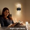 HuisMier Black Crystal Wall Sconces, Modern 3000K-6000K Dimmable LED Wall