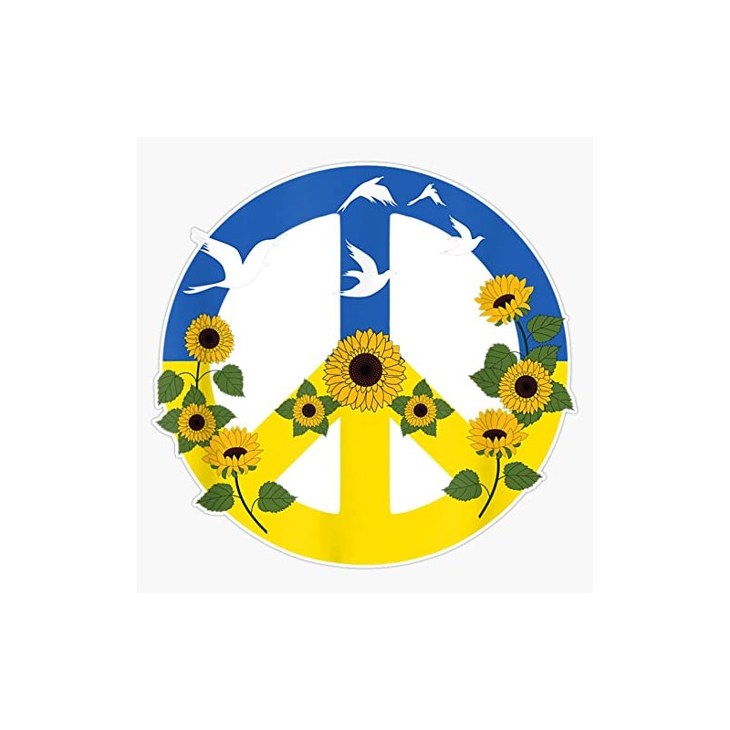 Sunflower Ukrainian Flag I Stand with Ukraine Ukraine Peace Bumper