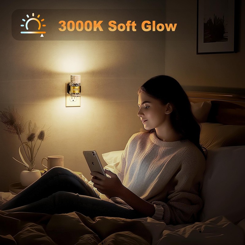 JandCase Motion Sensor Night Light, Night Lights Plug into Wall,3000K