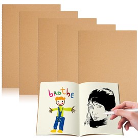 YIFLorine TANG Notebooks, 5 Pack Blank Pages A5 Notepad 72 Pages / 36 Sheets 21 x 14 cm Sketchbook Small Notepad A5 Kraft Paper Blank Notebook for Memos, Painting, Graffiti, Party Gifts