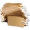 100 Small Brown/Buff (Manilla) Strung 70x35mm Tag/Tie On Luggage Craft Labels