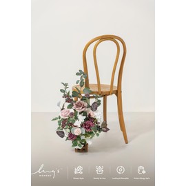 Ling's Moment 17.5" Tall Standing Artificial Flowers Arrangements 4pcs Fall Wedding Aisle Runner Chair Decorations Dusty Rose & Mauve Centerpieces for Ceremony Reception Rose Floral Party Outdoor