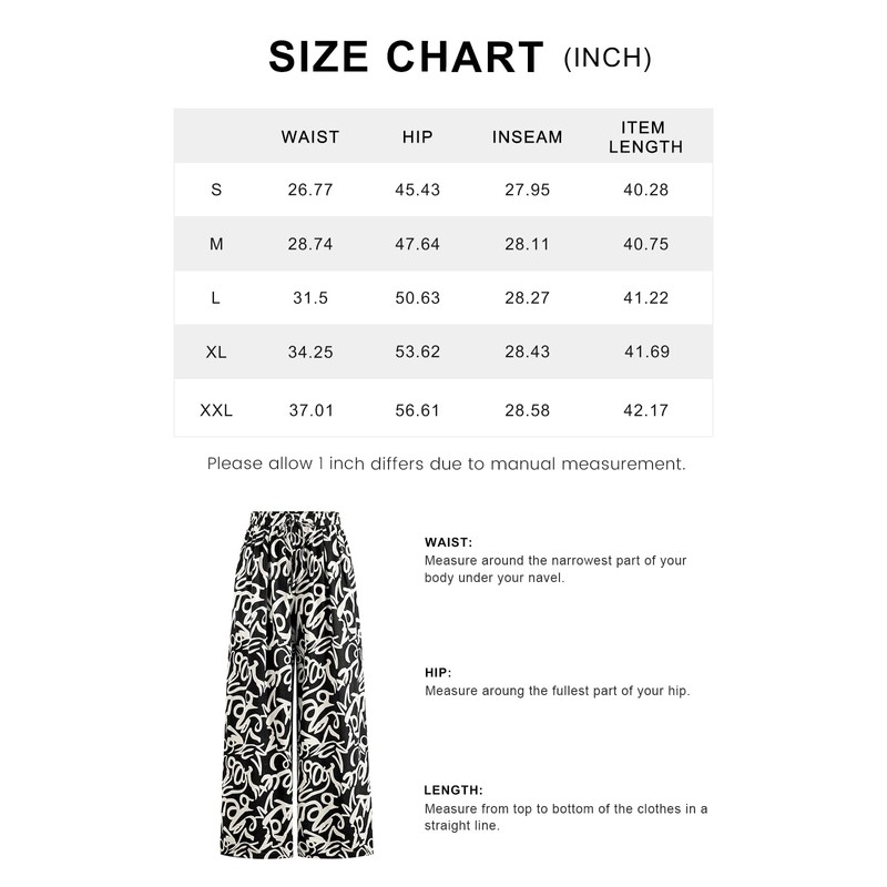 PRETTYGARDEN Floral Print Wide Leg Pants Woman with Pockets High