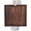 Ottoman Tray for Living Room Wood Serving Tray Large Square