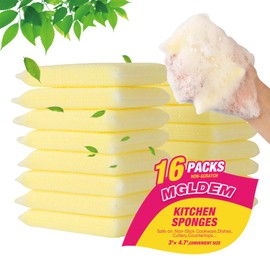 Kitchen Sponges All-Purpose Sponges Dish Sponge，Multipurpose Cleaning Sponge Non Scratch Kitchen Sponge Cleaning Mat Used for Cleaning Kitchen Pans, Tableware, and Non Stick Cookware MGLDEM (16 Pads)