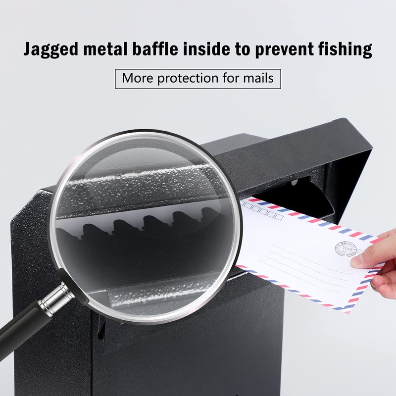 xydled Heavy Duty Mail Box with Key Lock, 15''x12''x6'', Locking