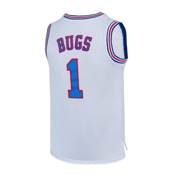 Men's Basketball Jersey #1#10#! 1/3 Bugs Lola Taz Tweety Space Movie Jersey Shirts White/Black S-XXL (#1 White, Medium)