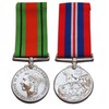 1939-45 War Medal + Defence Medal Full Size Set WW2