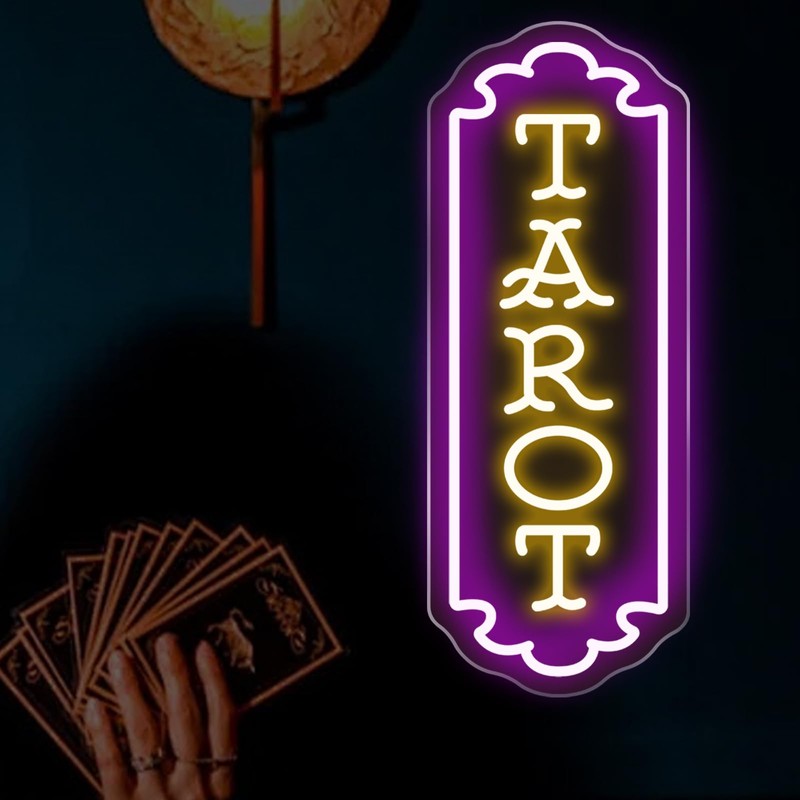 Tarot Neon Sign for Psychic Shop Fortune Teller Spiritual Decor-Purple