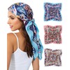 Coubeau Pack of 3 Women's Bandana, Silk Scarf, Hair Scarf,