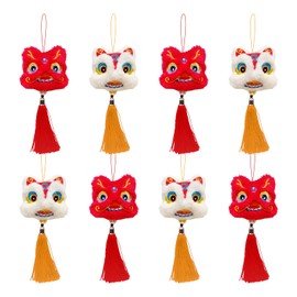 Koundeneko 2026 New Year Decoration, New Year's Pendant, 2 Types, Set of 8, Chinese Style, Plush Toys, Keeps Lucky, Safe and Protects Against Evil Spirits, Money Luck, Good Luck, Improves Atmosphere