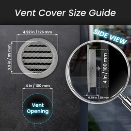Repa Market Ventilation Grille 160 mm - Aluminium Exhaust Grille - Outdoor Ventilation Grille Round - Ventilation Pipe Cover Extractor Outdoor with Insect Protection - Ventilation Cover for Home or Garage Wall