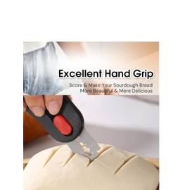 NOASUNG Bread Lame Dough Scoring Tool with Extractable & Magnetic - Sourdough Bread Scoring Tool with 5 Razor Blades,Black