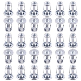 Rustark 30Pcs M5 Steel Jack Nuts Petal Nuts, Heavy Duty Zinc Plated Jacknut Threaded Insert Petal Nuts Expansion Jack Nuts Threaded Insert Nuts Rivnut Blind for Hollow Wall Iron Skin