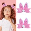 QDTK 2Pcs Easter Hair Clips Glitter Bunny Ear Bow Hair