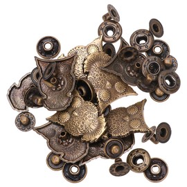 MILISTEN Metal Snaps 10 Sets Antique Snaps Button Bronze Vintage Metal Snap Leather Fastener Clasp Sewing Snaps for Handbag Purses Bags Clothes Leather Sewing Craft DIY (Owl Shape) Brass Fasteners