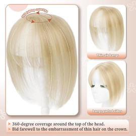 gulagula Hair Toppers for Women Real Human Hair Toppers Hairpieces for Women with Thinning hair Human Hair Toppers with Bangs
