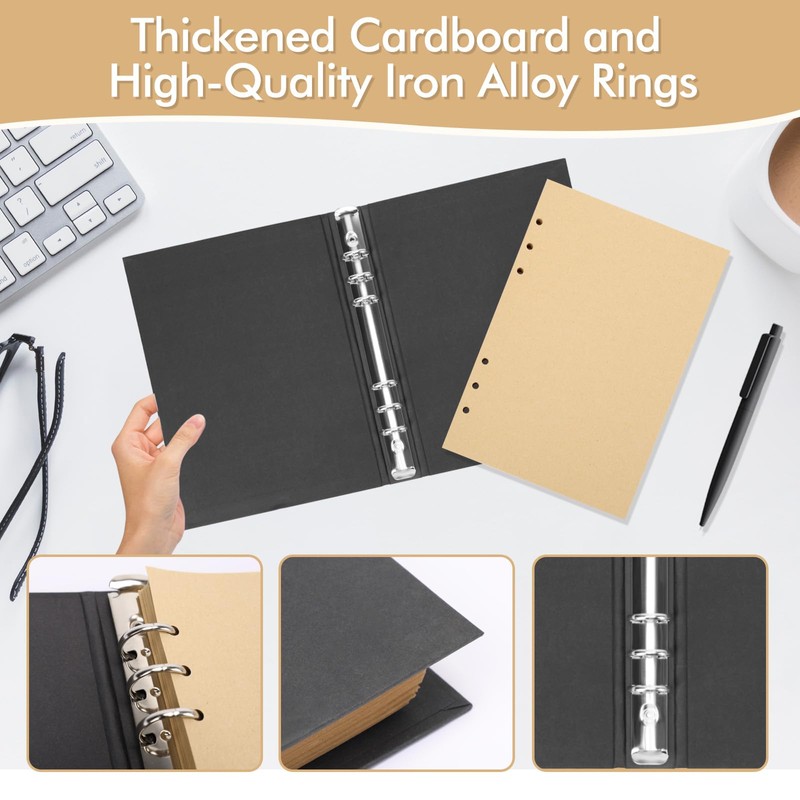 Skycase A5 Ring Binder Refillable - Black with Brown Refill