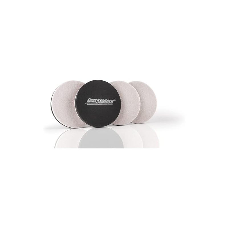 Super Sliders 3-1/2 Inch Round Felt Furniture Sliders for Hardwood