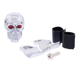 United Pacific 70113 Heavy-Duty Chrome Diecast Skull Steering Wheel Spinner, Fits 1-1/8” to 1-5/16” Diameter Steering Wheel Grips – ONE Unit